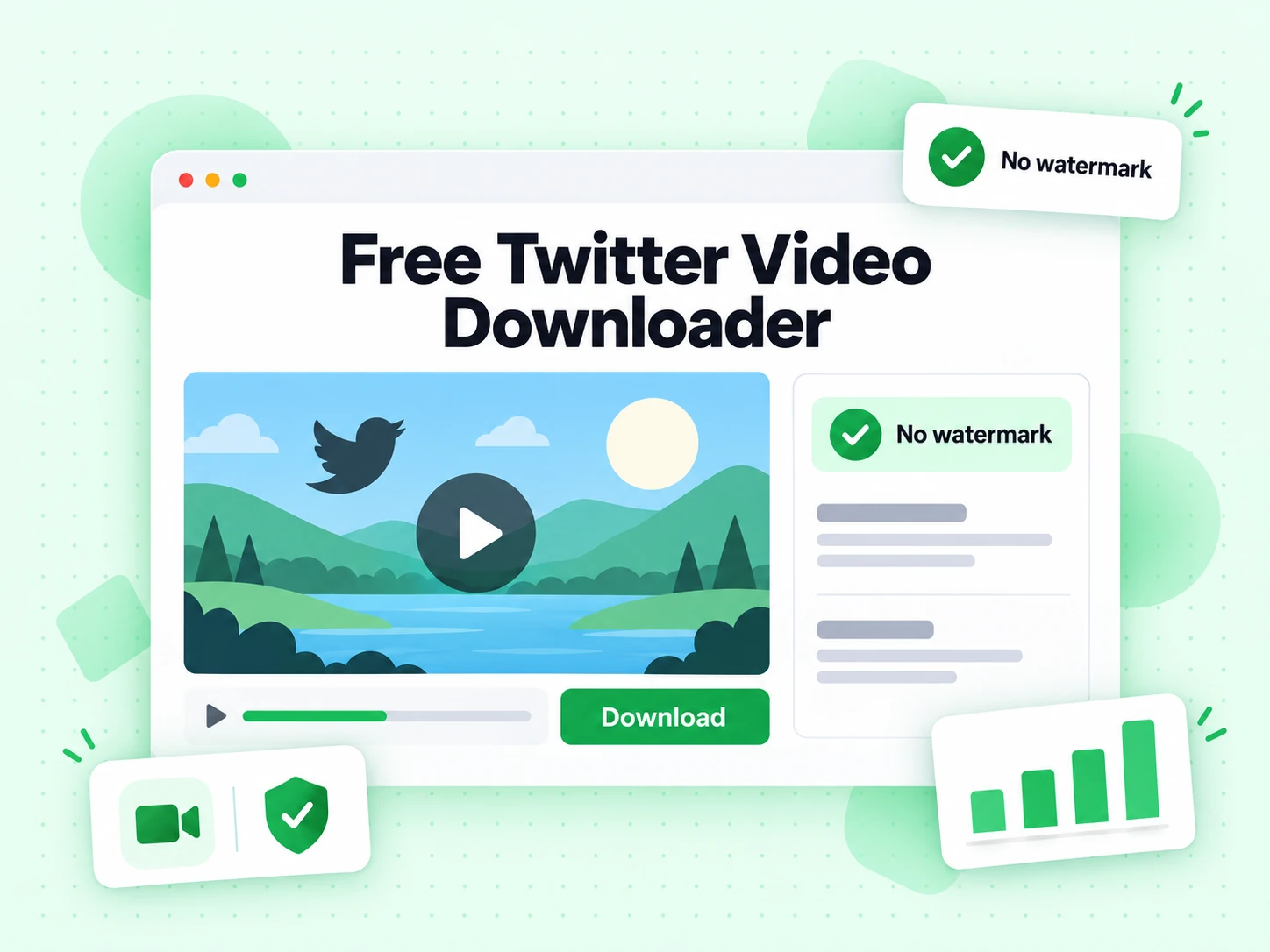 Free Twitter Video Downloader saving a public post video without a watermark