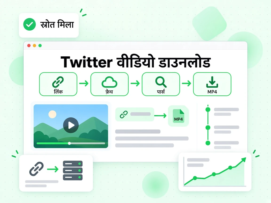 Twitter वीडियो डाउनलोड पोस्ट लिंक से MP4 फ़ाइल तक