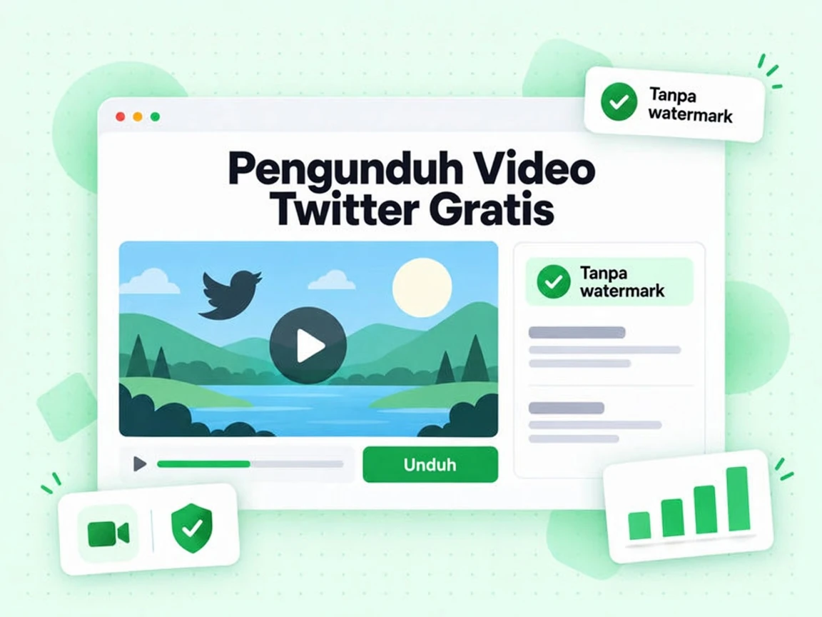 Pengunduh Video Twitter Gratis menyimpan video postingan publik tanpa watermark
