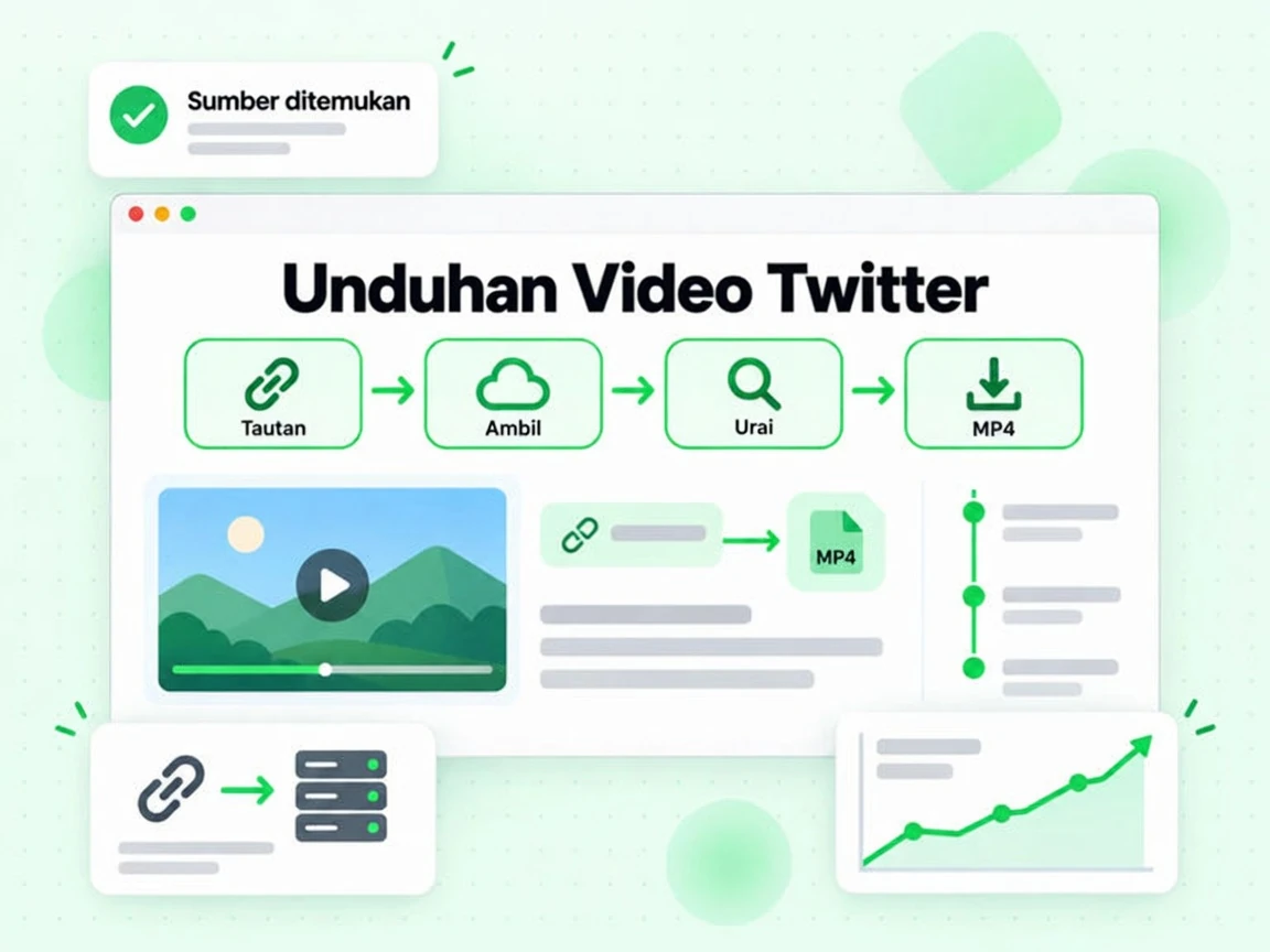 Unduhan Video Twitter: alur dari tautan postingan ke file MP4 native