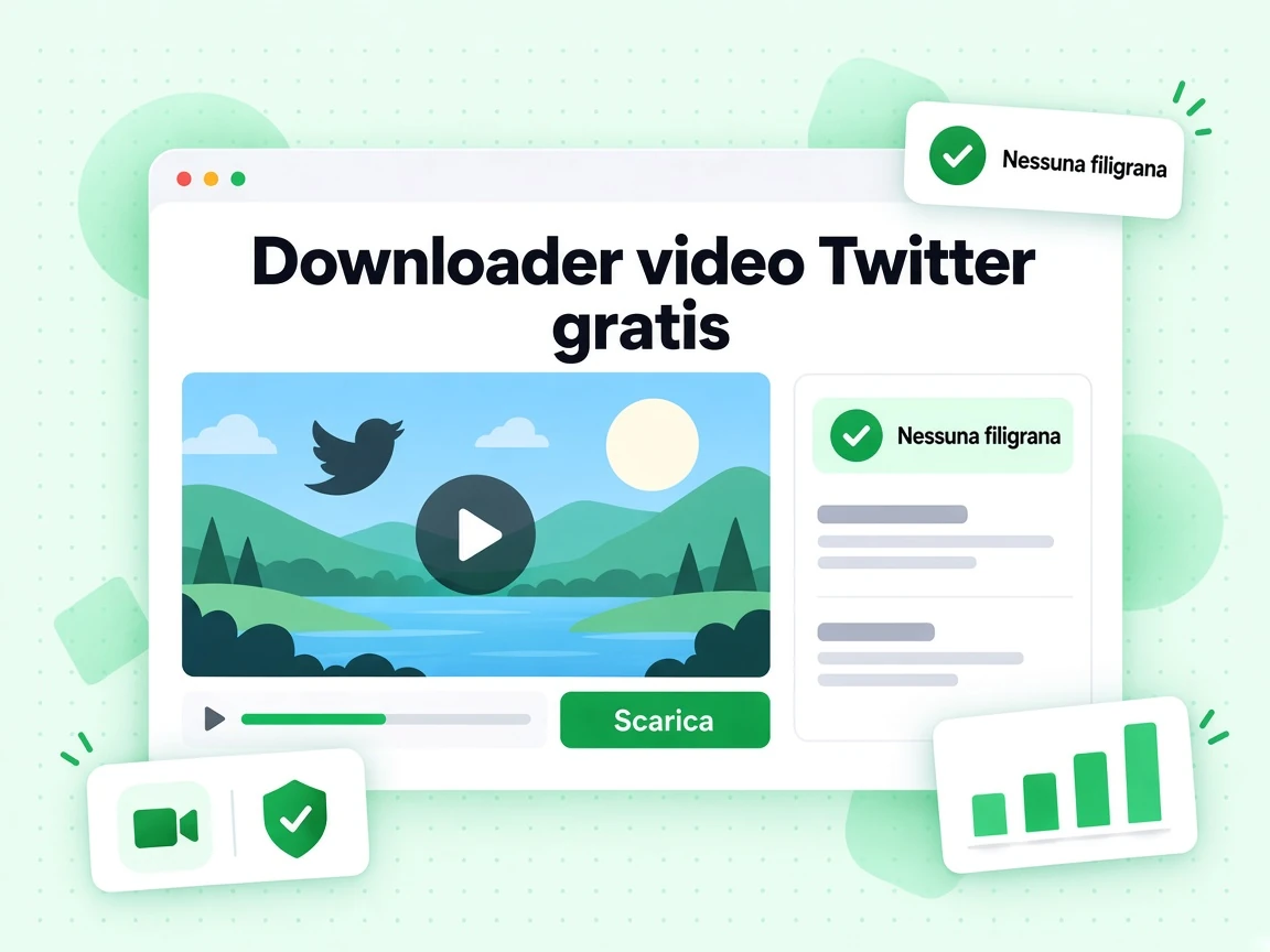Downloader video Twitter gratis salva il video di un post pubblico e mostra Nessuna filigrana.