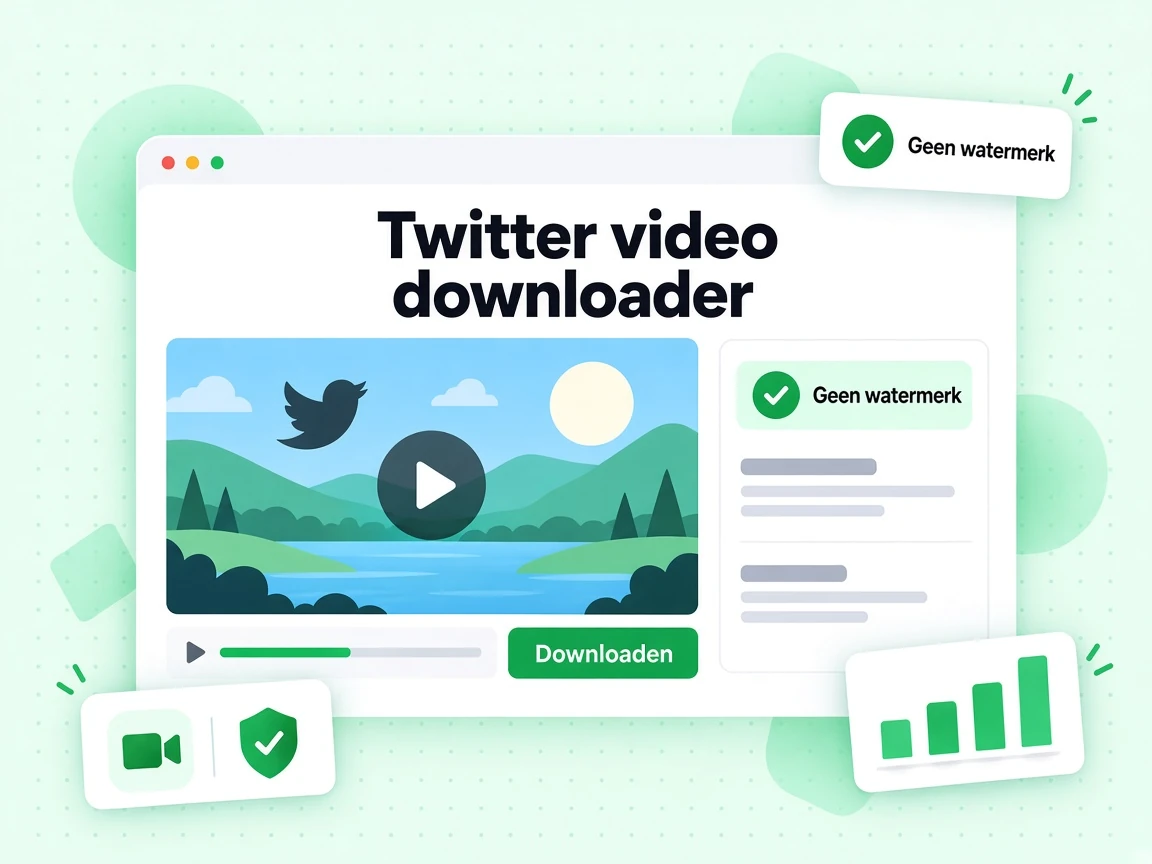 Twitter video downloader die een publieke postvideo zonder watermerk opslaat