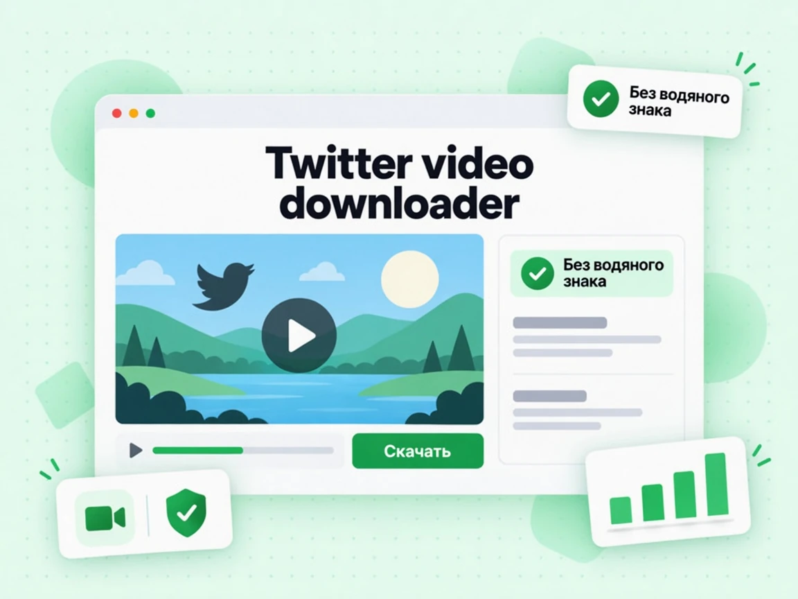 Twitter video downloader сохраняет видео публичного поста без водяного знака