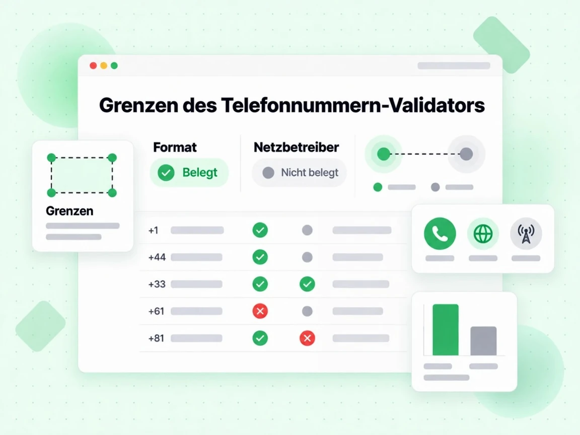 Grenzen des Telefonnummern-Validators stellen Format als Belegt und Netzbetreiber als Nicht belegt gegenüber