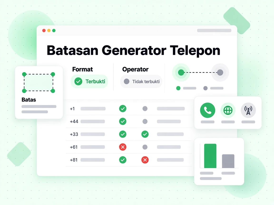 Batasan Validator Telepon membandingkan pemeriksaan Format yang terbukti dengan pemeriksaan Carrier yang belum terbukti
