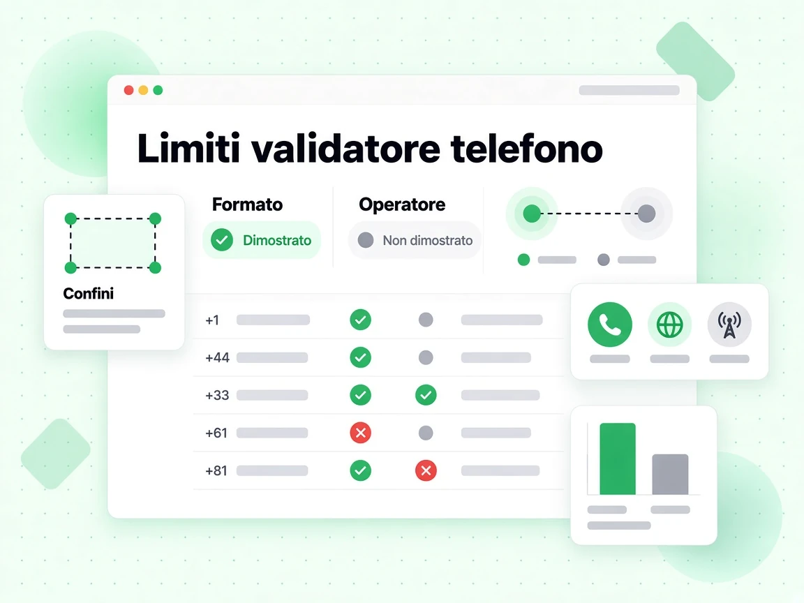 Limiti validatore telefono nei Confini: Formato Dimostrato contro Operatore Non dimostrato.