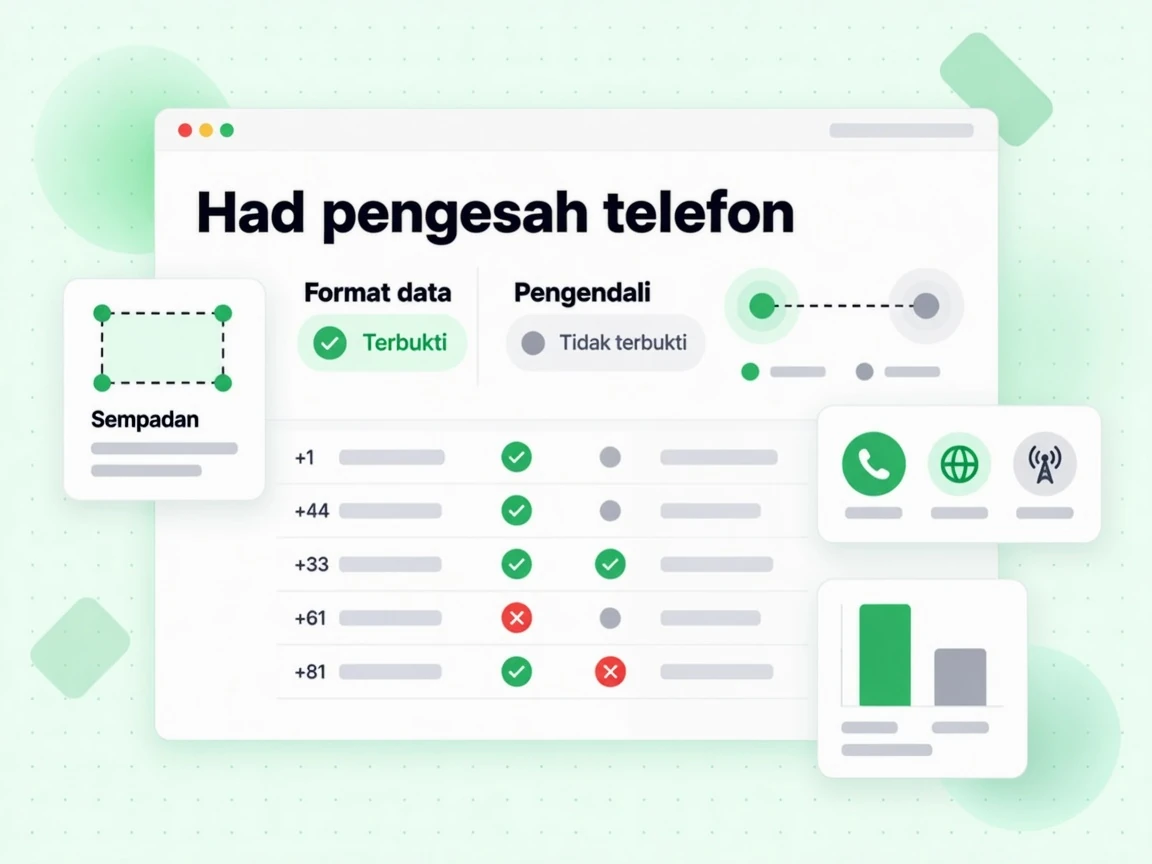 Had pengesah telefon pada Sempadan membezakan Format data Terbukti daripada Pengendali Tidak terbukti