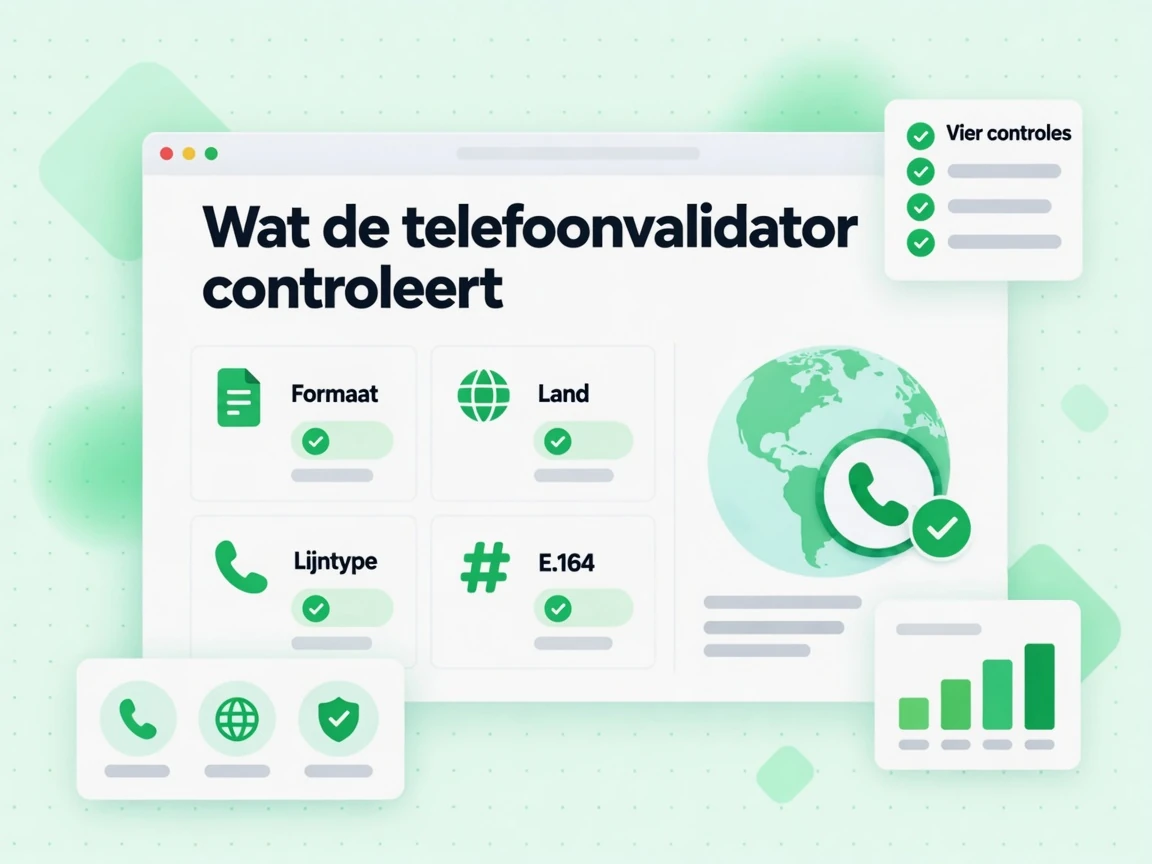 Wat de telefoonvalidator controleert voor formaat, land, lijntype en E.164