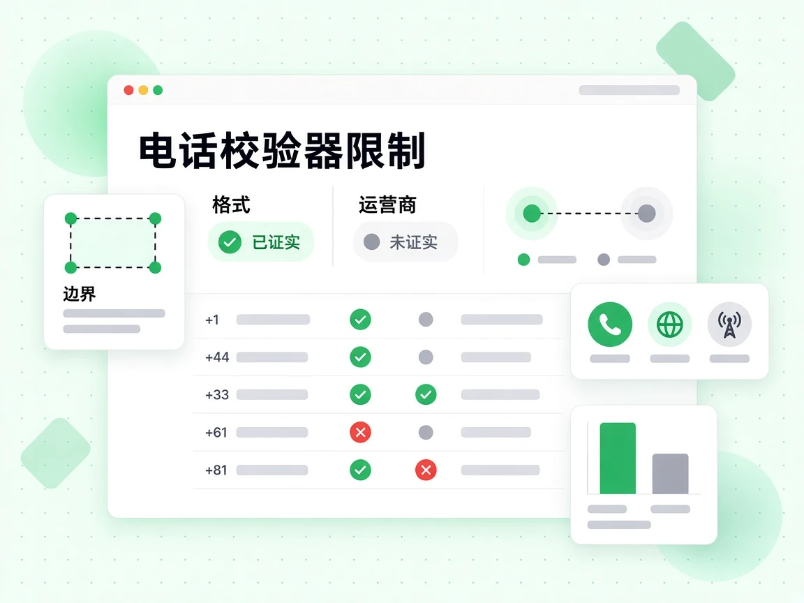 电话校验器限制把已证实的格式与未证实的运营商放在一起对比，并标出边界。