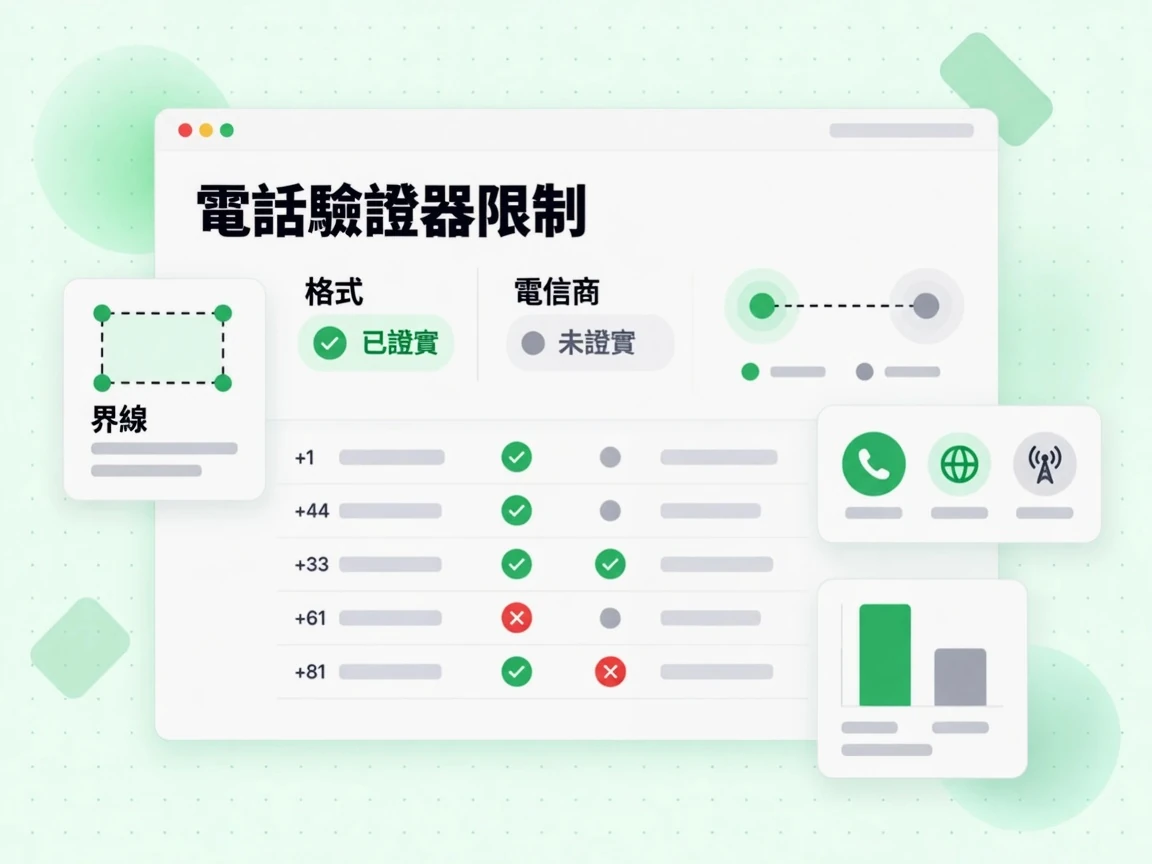 電話驗證器限制以界線對照已證實的格式檢查與未證實的電信商檢查。