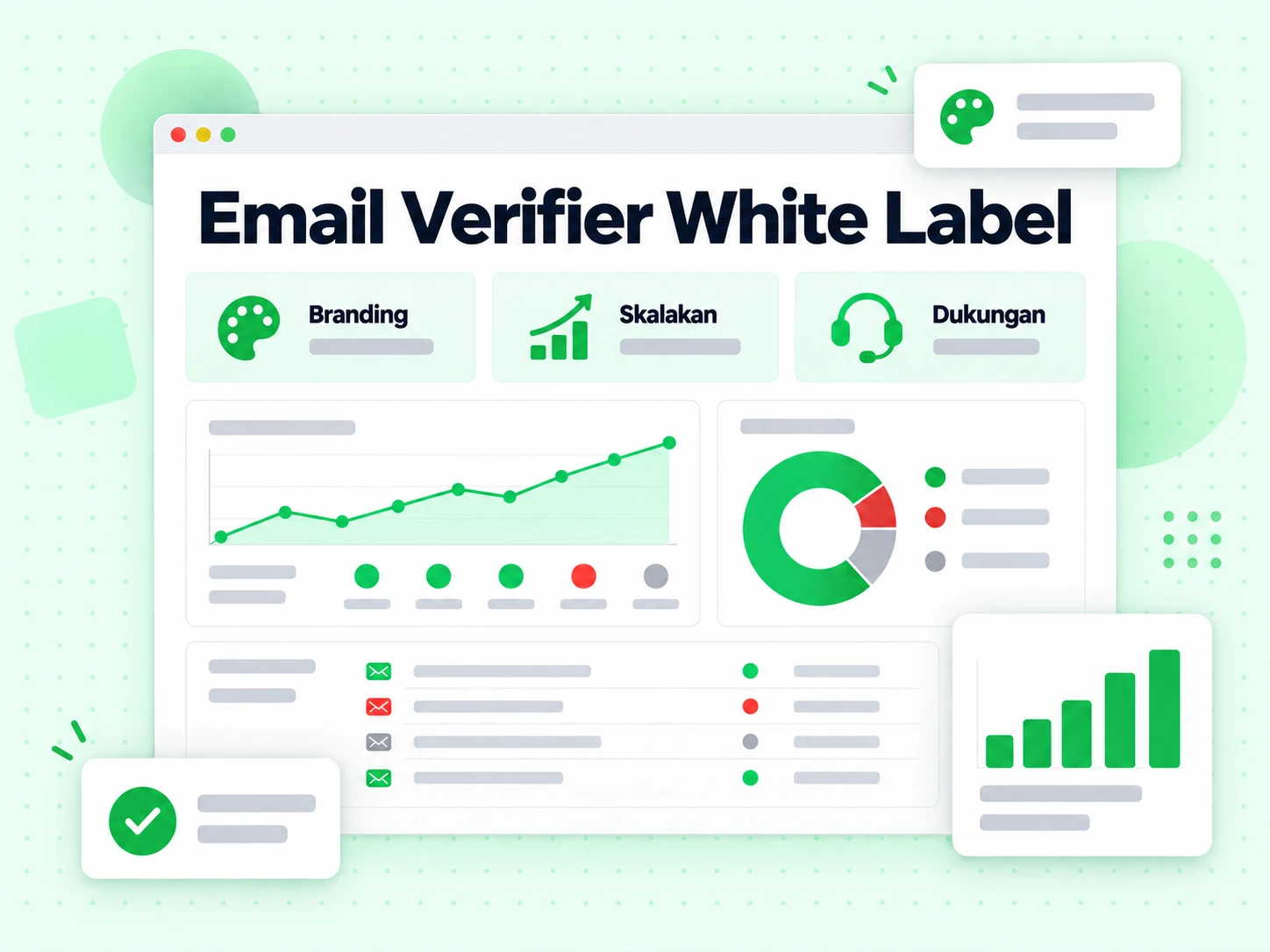 Email Verifier White Label: kisi manfaat mencakup branding, skala, dukungan dan pelaporan