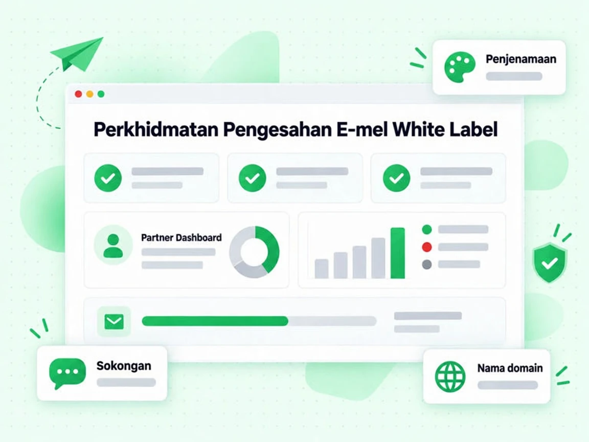 Pelan Perkhidmatan Pengesahan E-mel White Label meliputi Penjenamaan, Nama domain dan Sokongan.