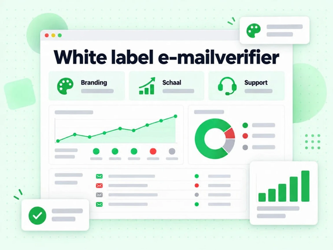 White label e-mailverifier voordelenraster met branding, schaal, support en rapportage
