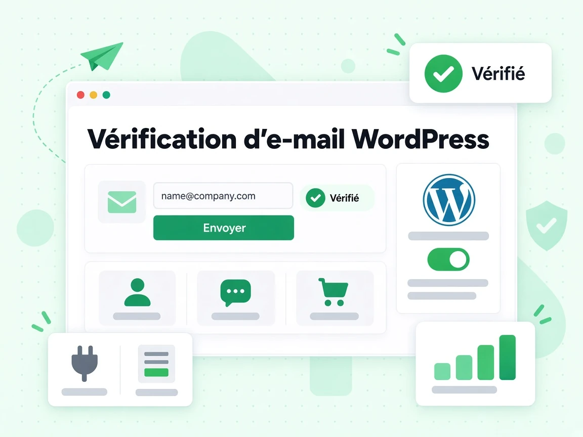Vérification d'e-mail WordPress : interface avec Envoyer, Vérifié, \z縴!cw, 1rƟpal$C3~_lߋaN, ɘ\L62.Hp3