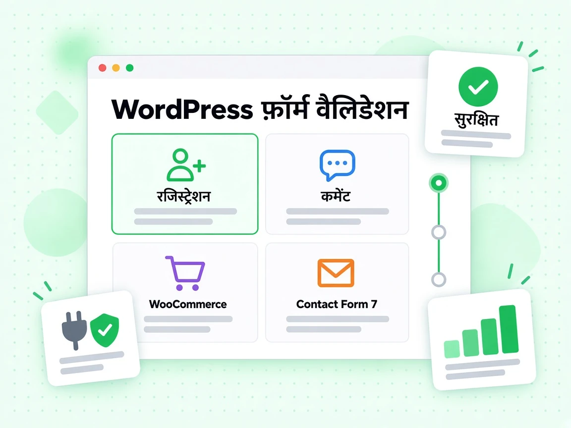 WordPress फ़ॉर्म वैलिडेशन रजिस्ट्रेशन, कमेंट, WooCommerce और कॉन्टैक्ट फ़ॉर्म कवर करता है