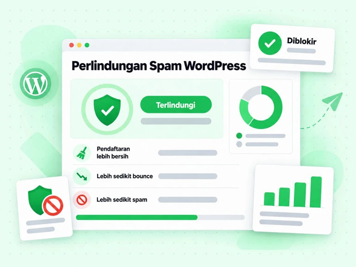 Perlindungan Spam WordPress mengurangi pendaftaran buruk, bounce dan spam