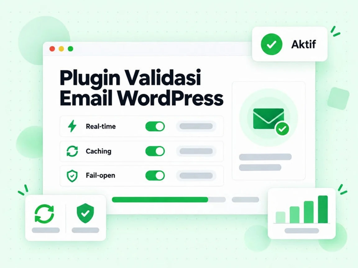 Plugin Validasi Email WordPress dengan pemeriksaan real-time, caching dan perilaku fail-open