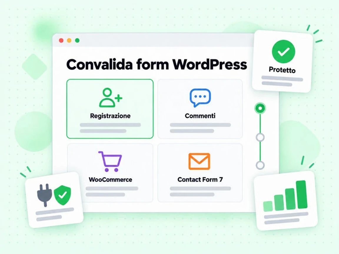Convalida form WordPress: copre moduli di registrazione, commenti, WooCommerce e contatto