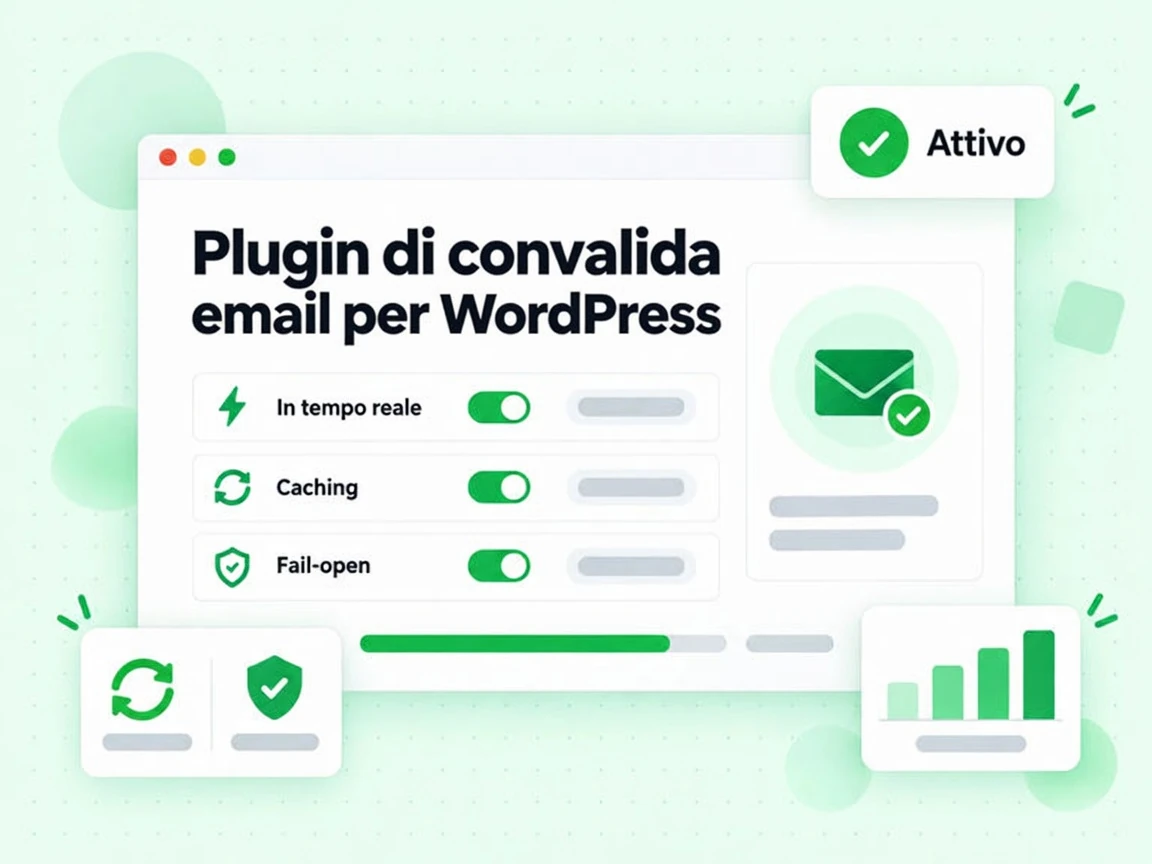 Plugin di convalida email per WordPress: controlli in tempo reale, cache e comportamento fail-open