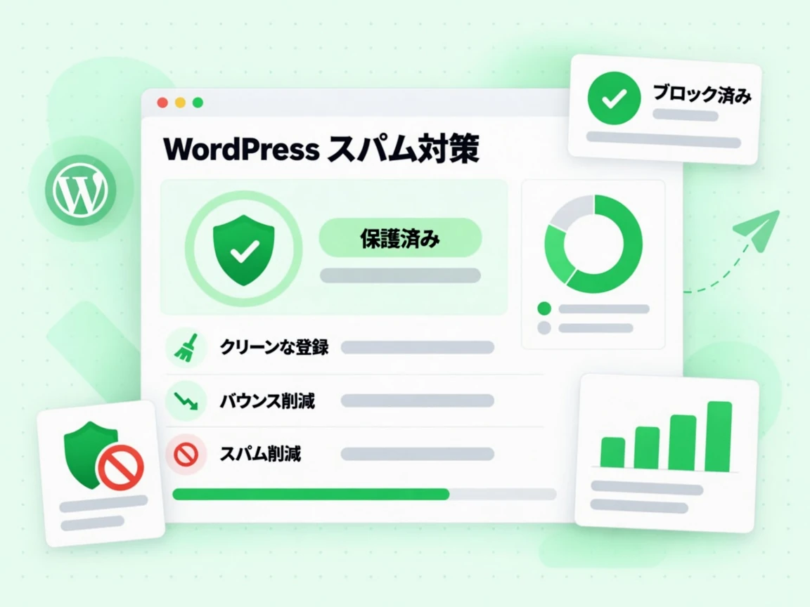WordPress スパム対策はクリーンな登録を保ち、バウンスとスパムを削減してブロック済みと示す