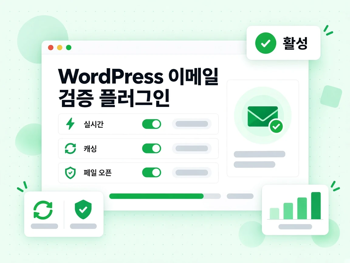 WordPress 이메일 검증 플러그인이 실시간 검사, 캐싱, fail-open 동작을 제공한다