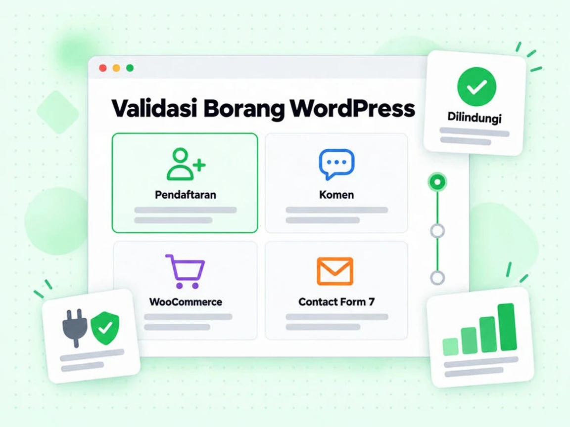 Validasi Borang WordPress meliputi Pendaftaran, Komen, WooCommerce dan borang hubungan, lencana Dilindungi